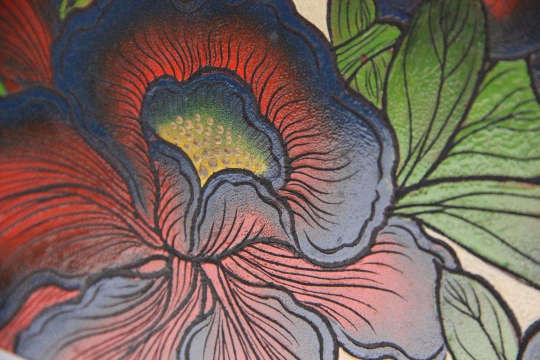 二代雲山作　蒔絵彩色　胡蝶蘭図　漆塗　硯箱　書道具　美品　時代物 EG1-20