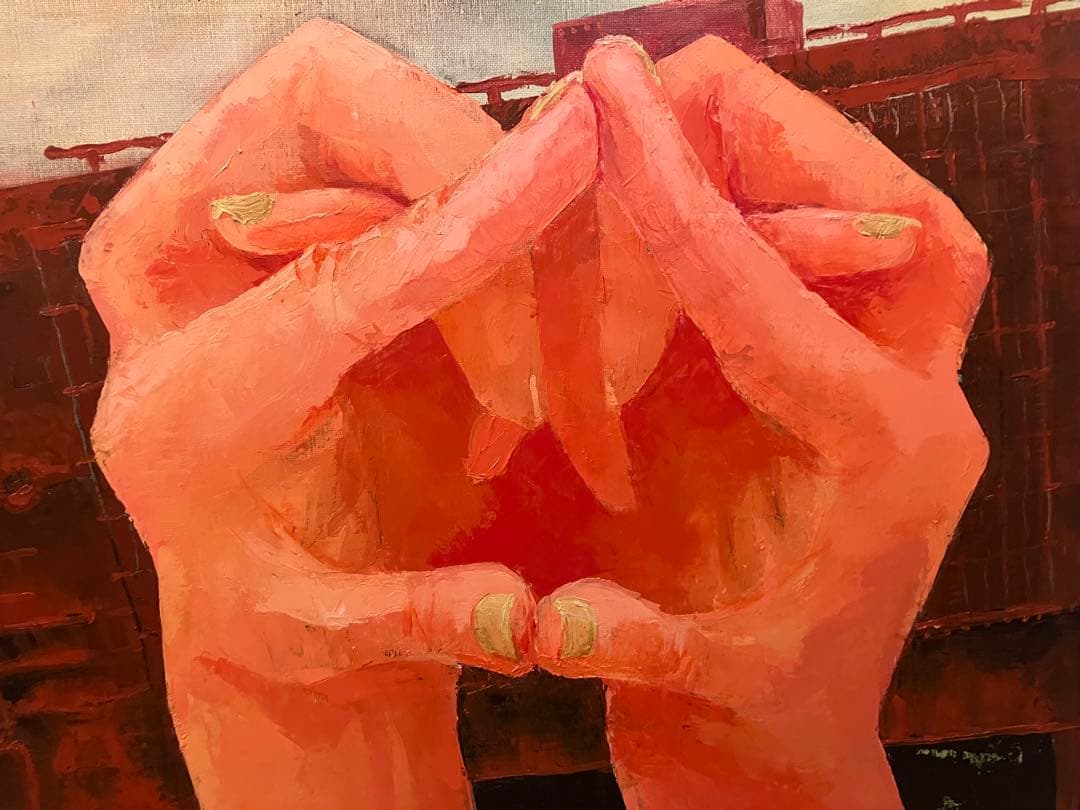 手の形をした油彩画