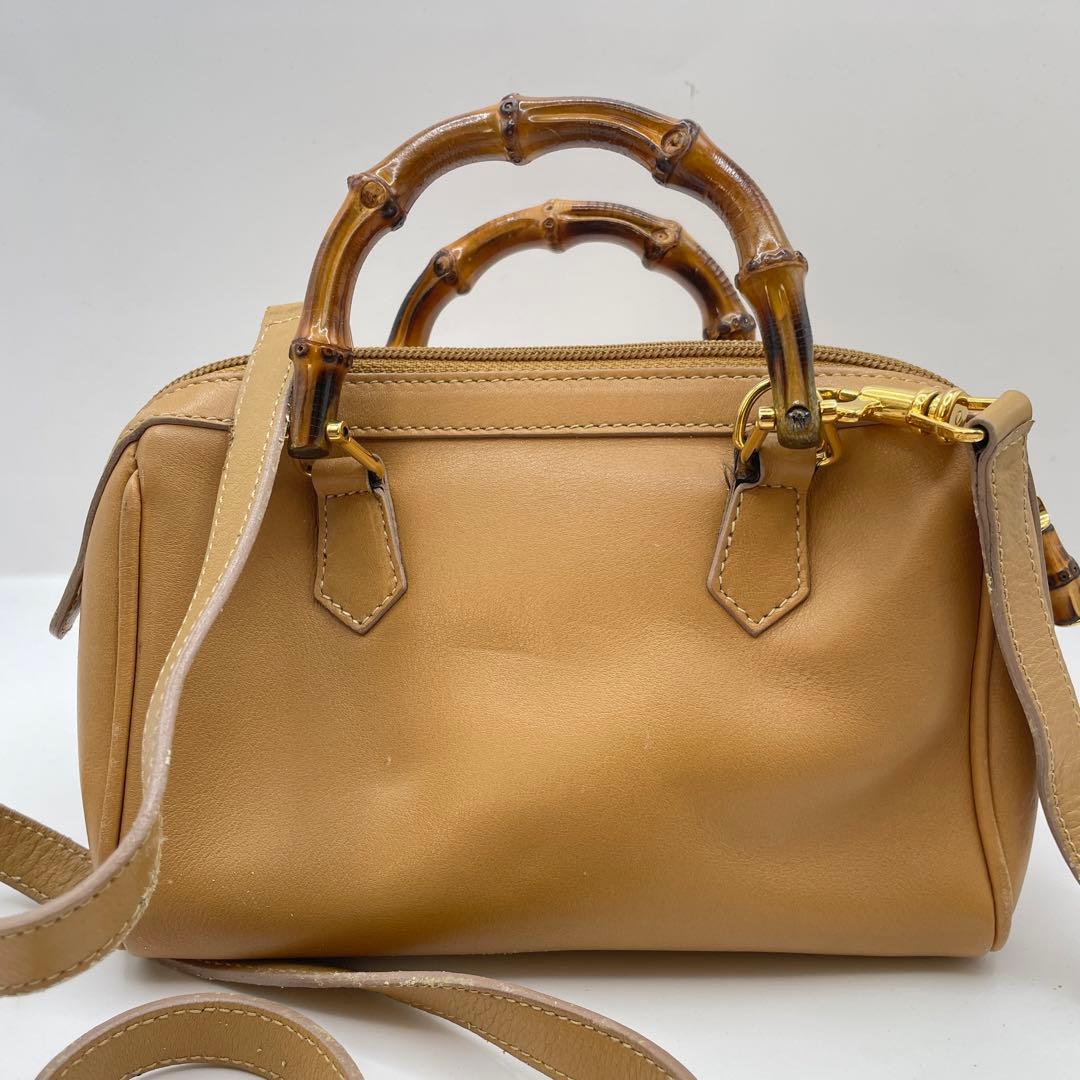 特価✨ GUCCI グッチ バンブー 2way ミニハンドバッグ ブラウン系