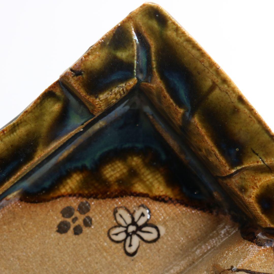 北大路魯山人作 織部四方向皿 五客 向付 共箱　DR295　KZ