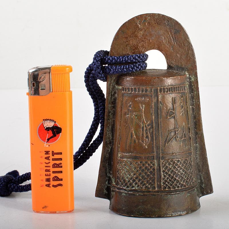 高岡銅器　古賀忠雄　鋳銅　卓鈴　置物　共箱　N　5946