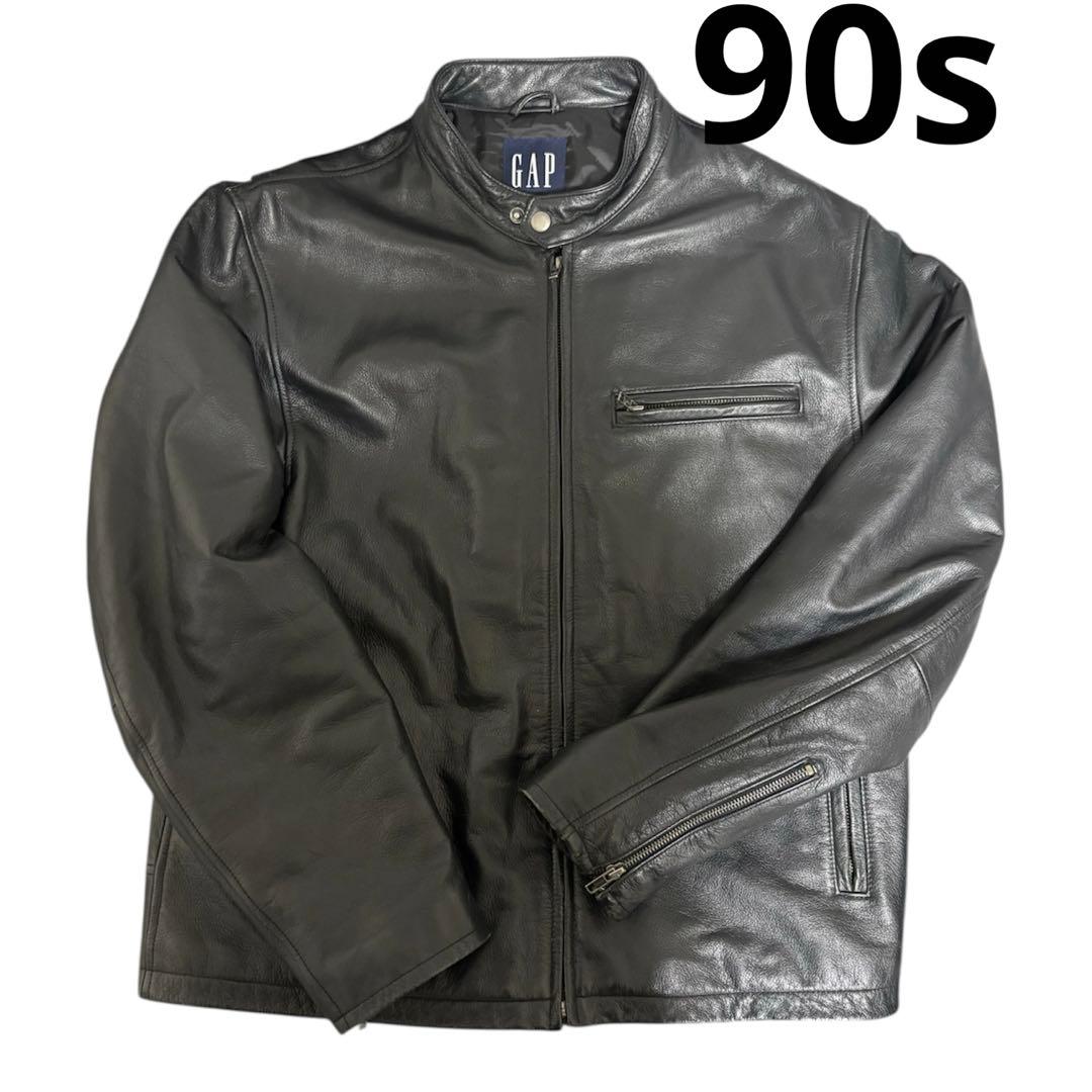 美品　希少サイズ　90s〜00s OLD GAP シングルライダースジャケット