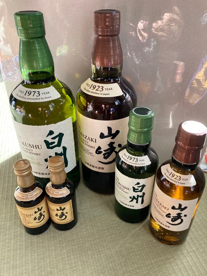 【未開封】ウィスキー　サントリー 山崎 白州、山崎12年ウイスキーセットまとめ売