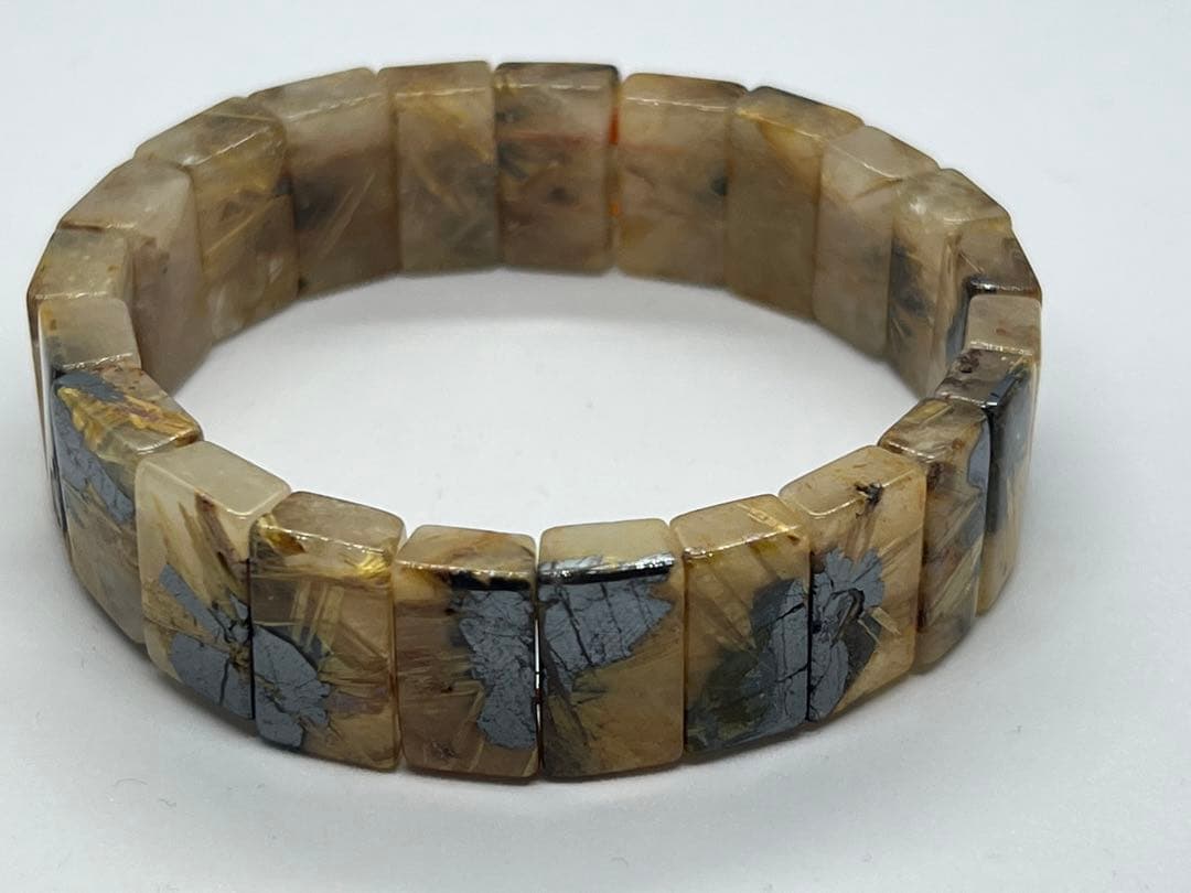 ②ゴールドルチルクォーツ太陽放射ルチルバングルブレスレット