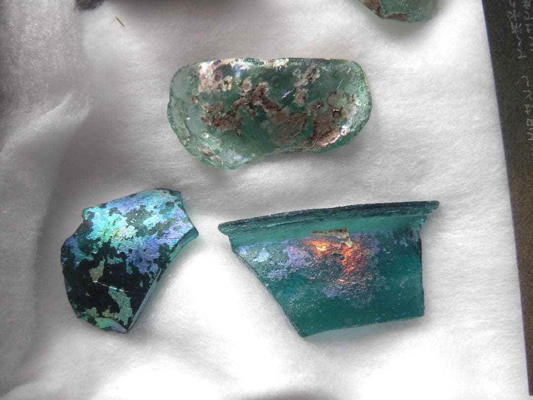 ローマングラス 破片 5点セット 銀化 アンティーク 古代ローマ