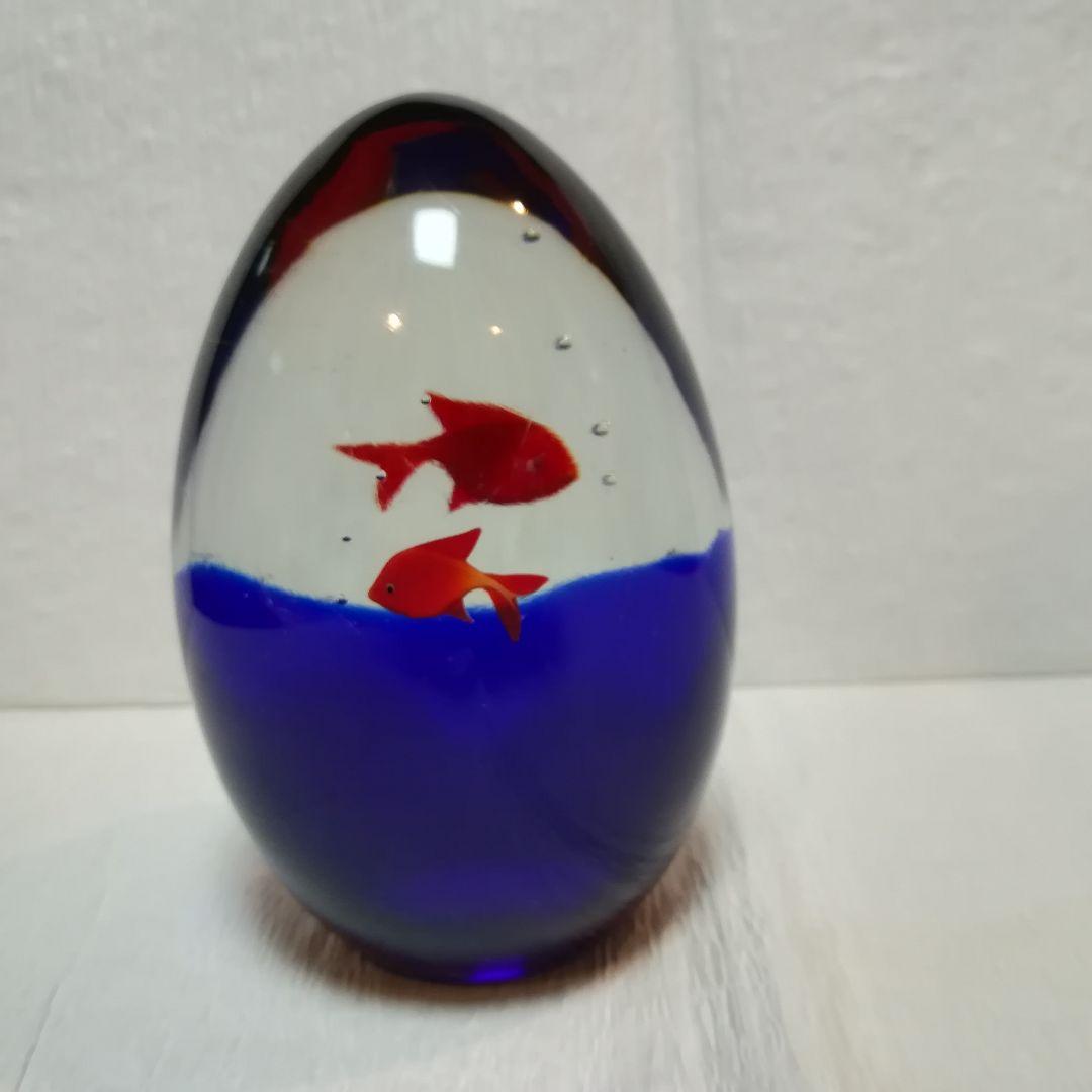 ベネチアングラス　ベネチア　置物　魚　卵形　作家物　一点物　アクアリウム　工芸品