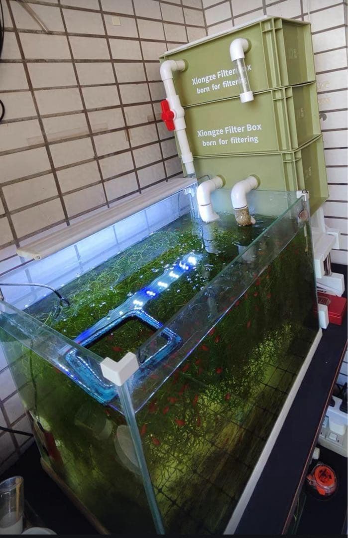 25W水中ポンプ付き　水槽用万能ろ過フィルター 外部式上部濾過装置器アクアリウム