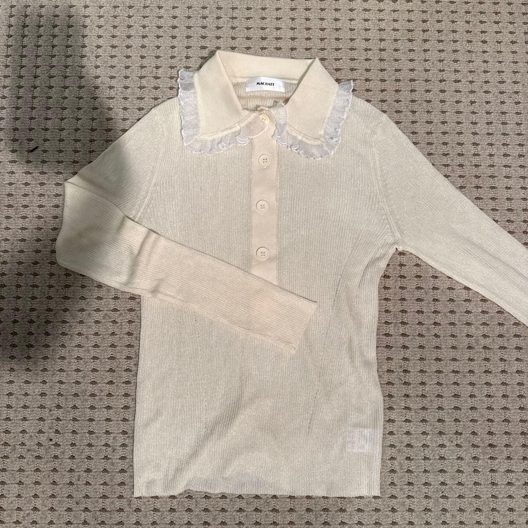 machatt 未使用フリルカラーリブニット