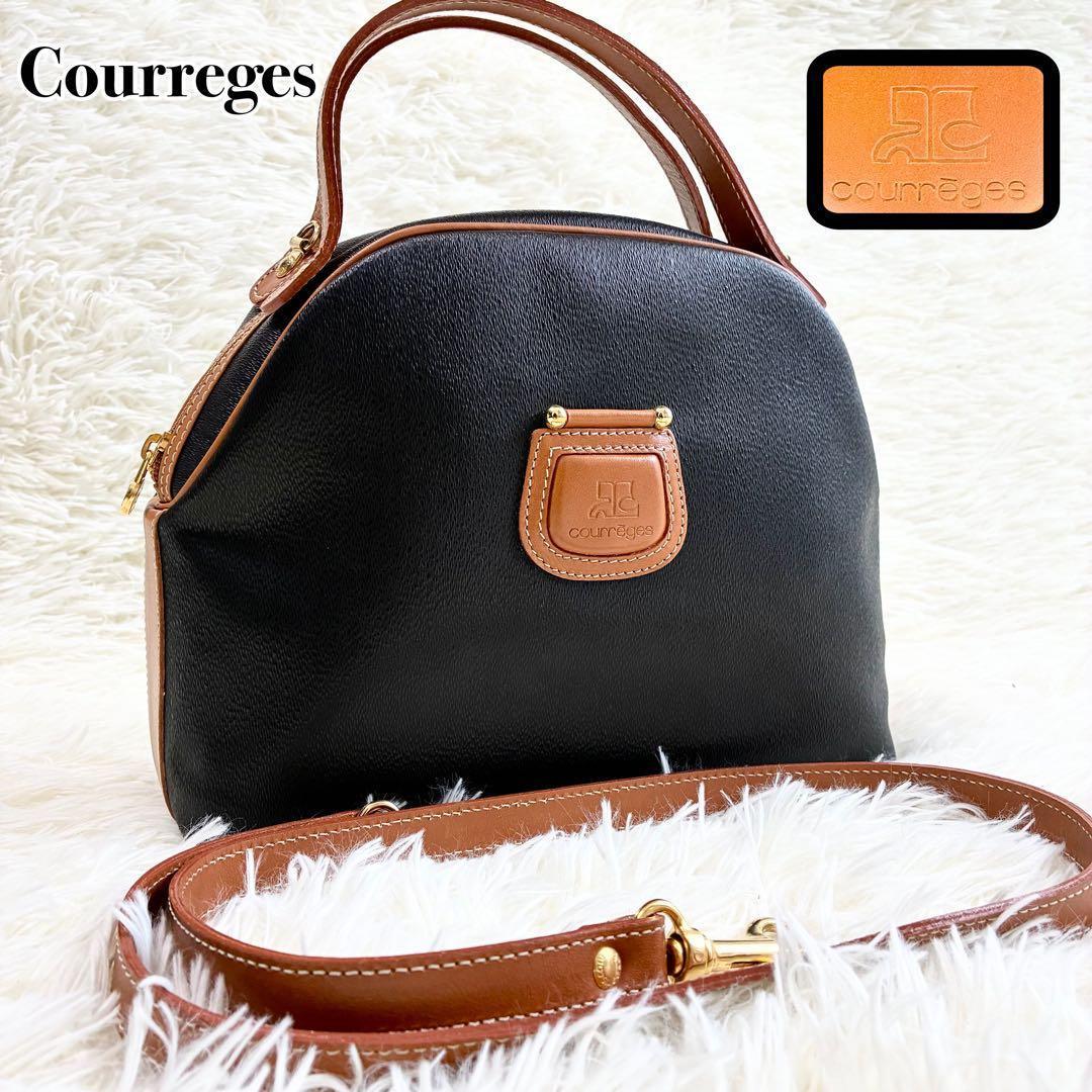 美品✨courreges ショルダーバッグ ハンドバッグ 2way レザー