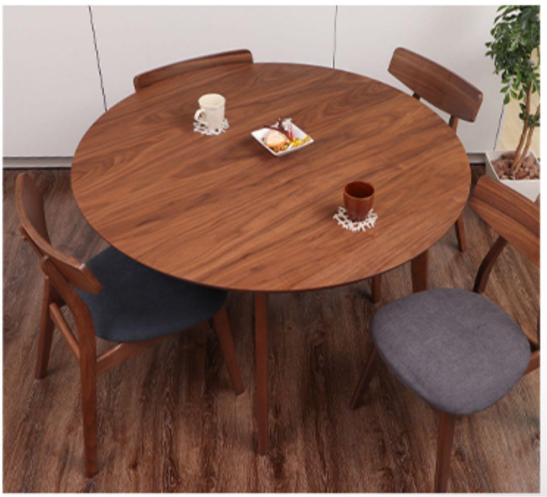 丸テーブル110cm ウォールナット無垢材 円形ダイニングテーブル 北欧