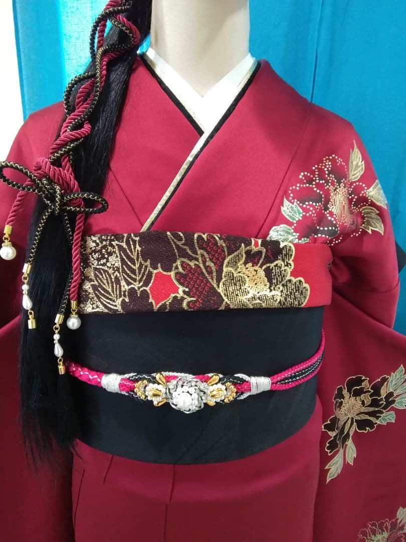 振袖フルセット、正絹振袖成人式、重ね衿、、西陣京の袋帯、襦袢