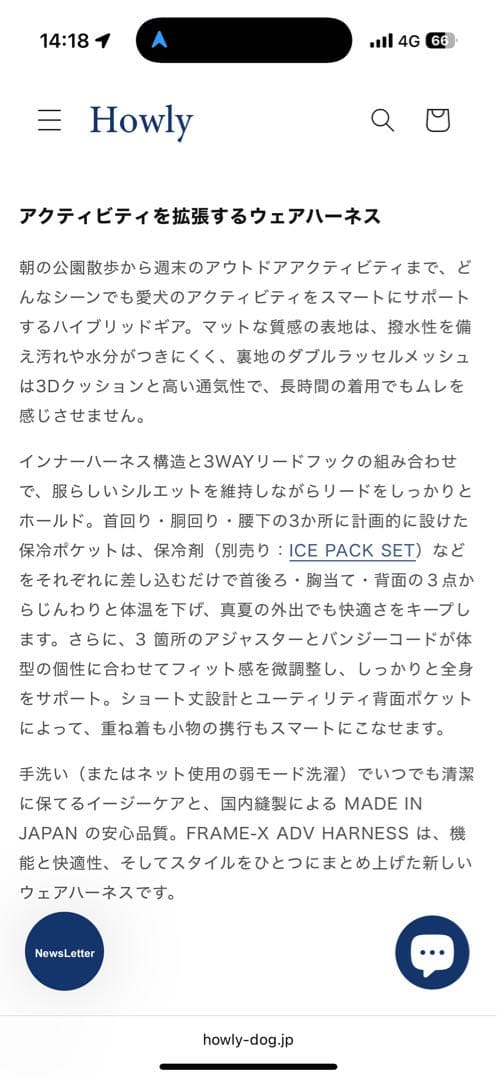 【Mサイズ白】 試着のみHowly FRAME-X ADV HARNESS