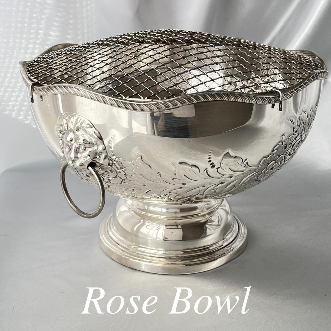 【英国】 ライオンのローズボウル / センターピース 直径27cm 花器