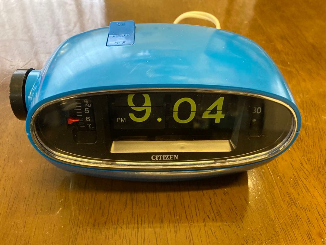 CITIZEN デジタルアラーム時計 青 丸四角2台まとめ販売