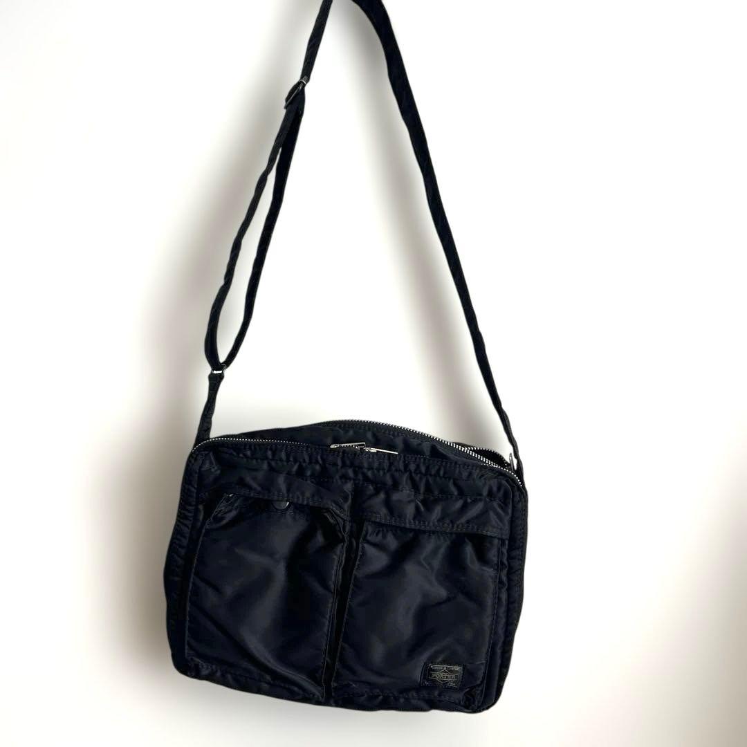 PORTER タンカー ブラック ショルダーバッグ ダブルファスナー 吉田カバン