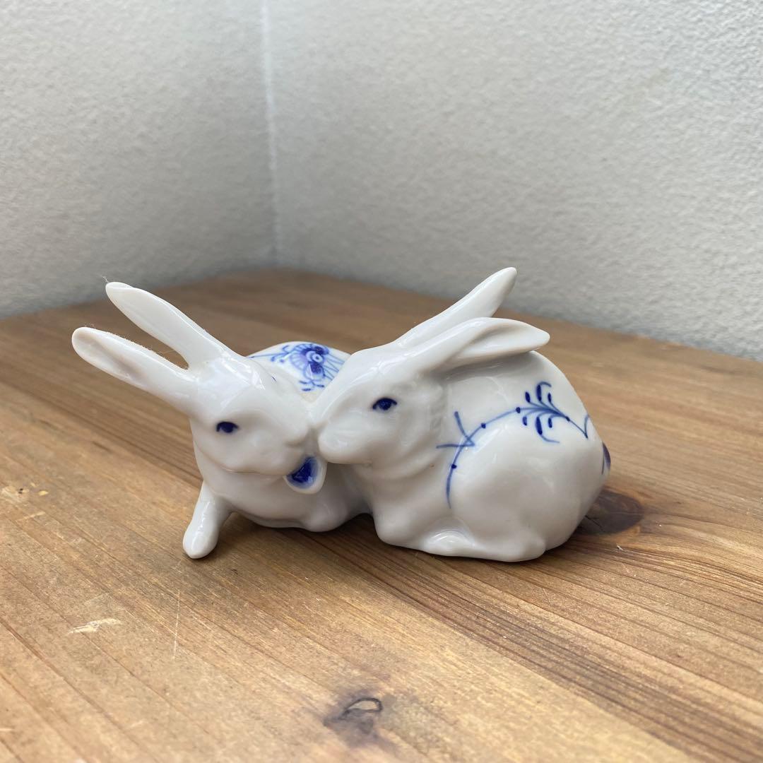 レア　ロイヤルコペンハーゲン フィギュリン ブルーパルメッテ　うさぎ