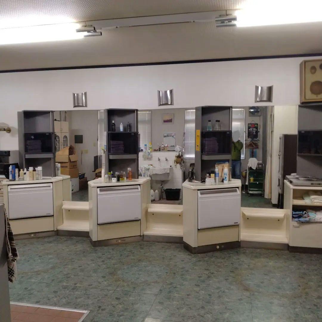 【理容】鏡台、洗面台 　✕3セット