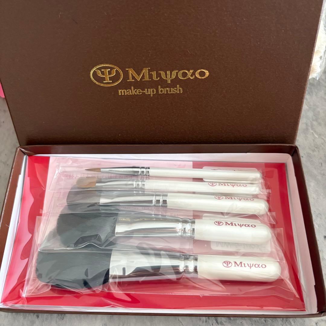 Miyao 熊野化粧筆 メイクブラシ・ホワイトパール5点セット