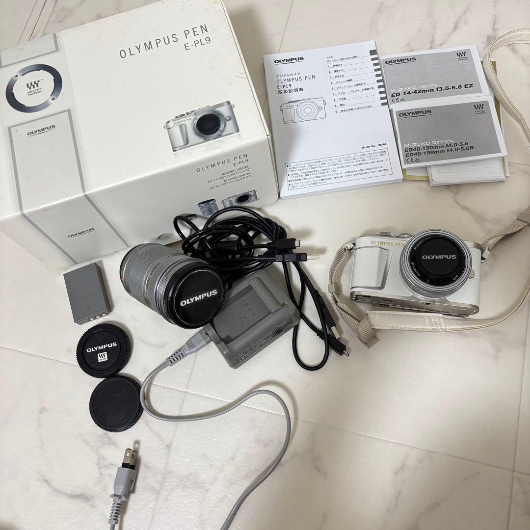OLYMPUS PEN E-PL9 ホワイト 望遠レンズ付き