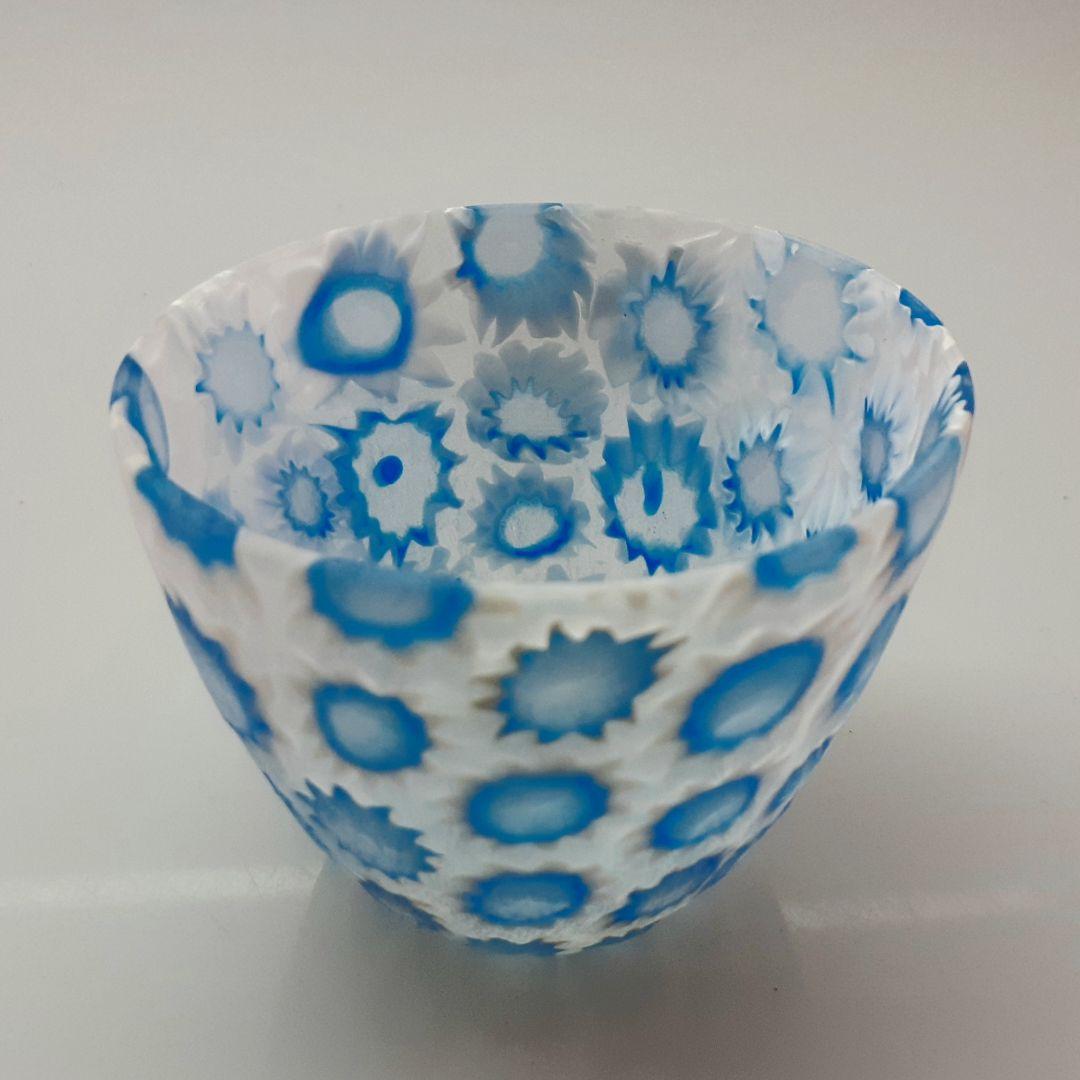 MURANO GLASS ムラノ ミルフィオリ 水色 グラス ヴェネチア