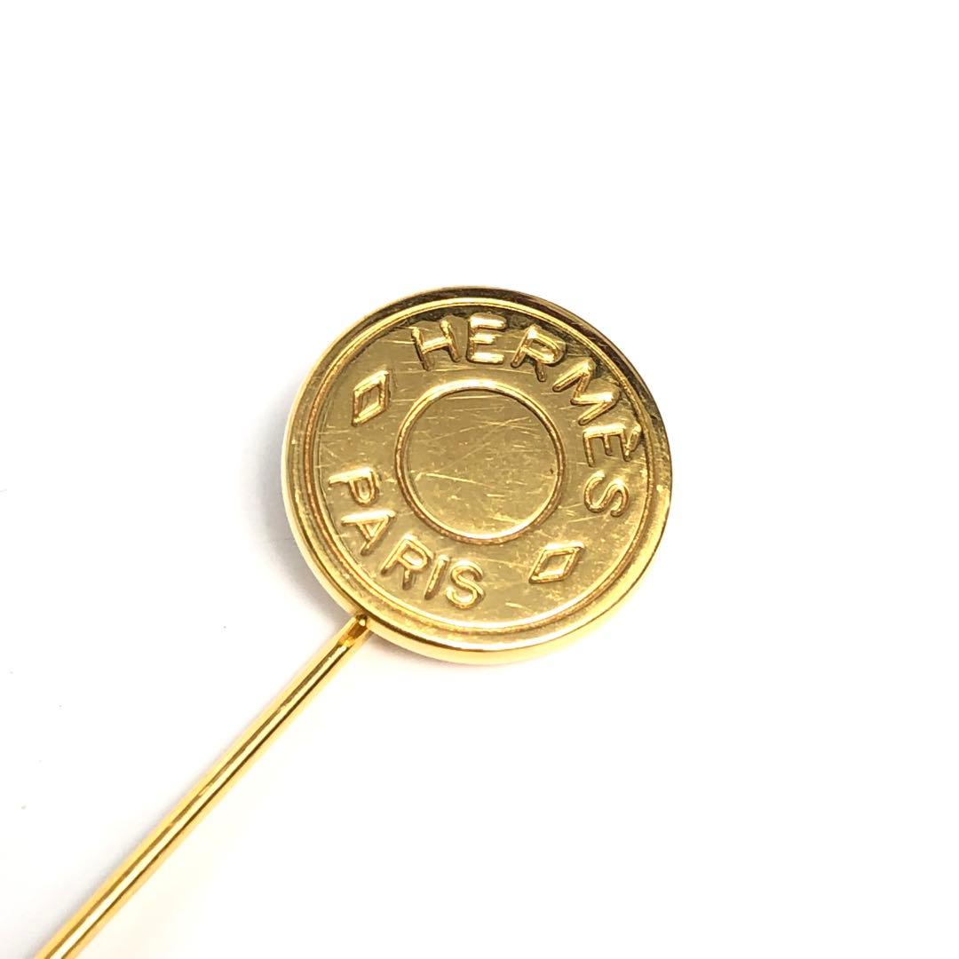 HERMES エルメス セリエ ピンブローチ ハットピン ゴールドカラー