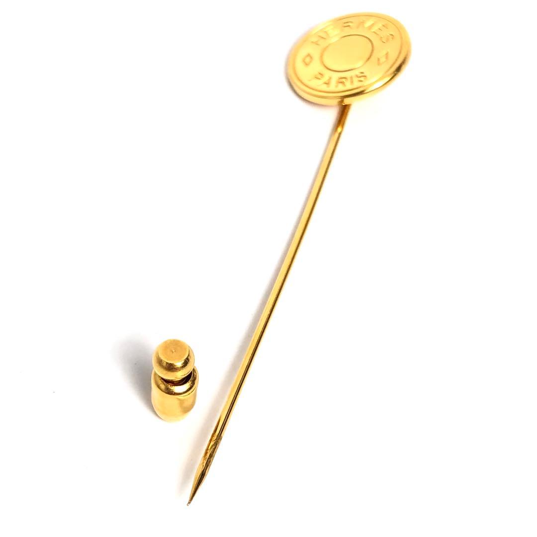 HERMES エルメス セリエ ピンブローチ ハットピン ゴールドカラー