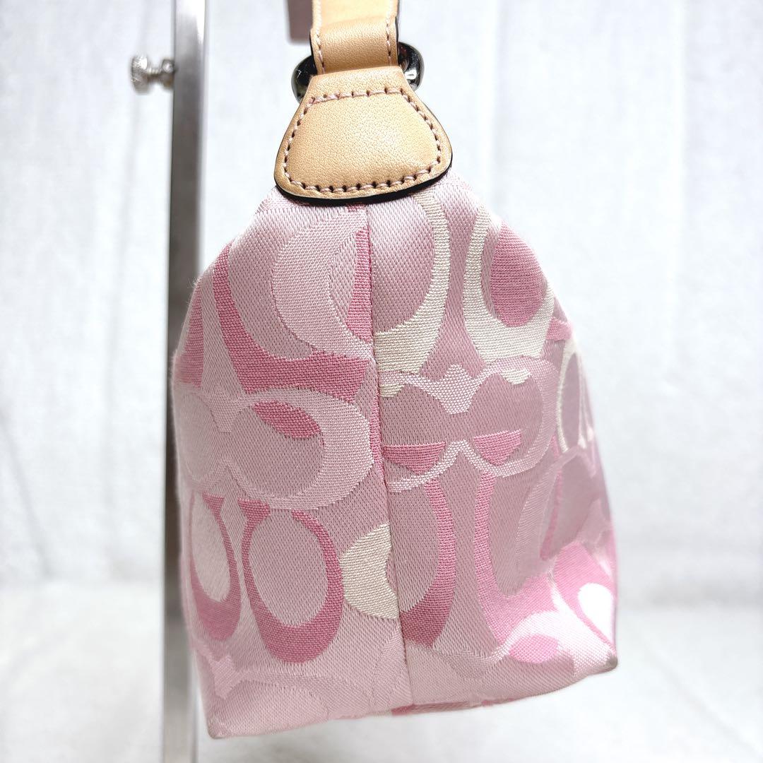 COACH シグネチャー ピンク アクセサリーポーチワンショルダー　y2k