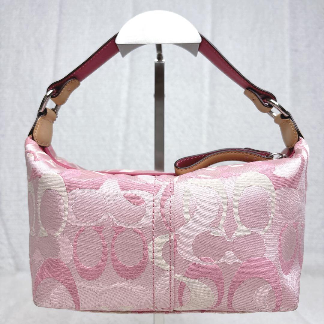 COACH シグネチャー ピンク アクセサリーポーチワンショルダー　y2k