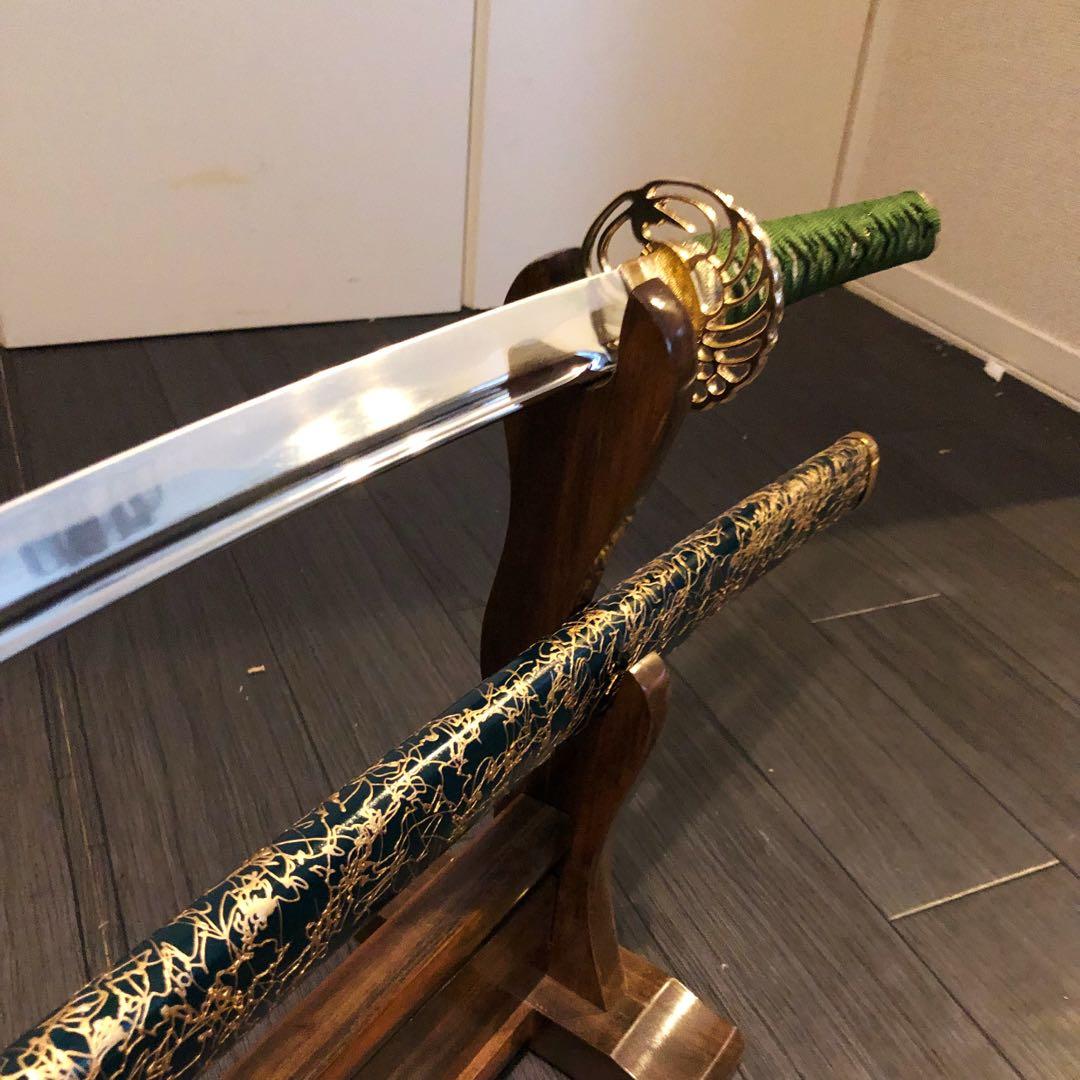 専用　高級模造刀　樋入り刀身　緑金拵え　亜合金刀身