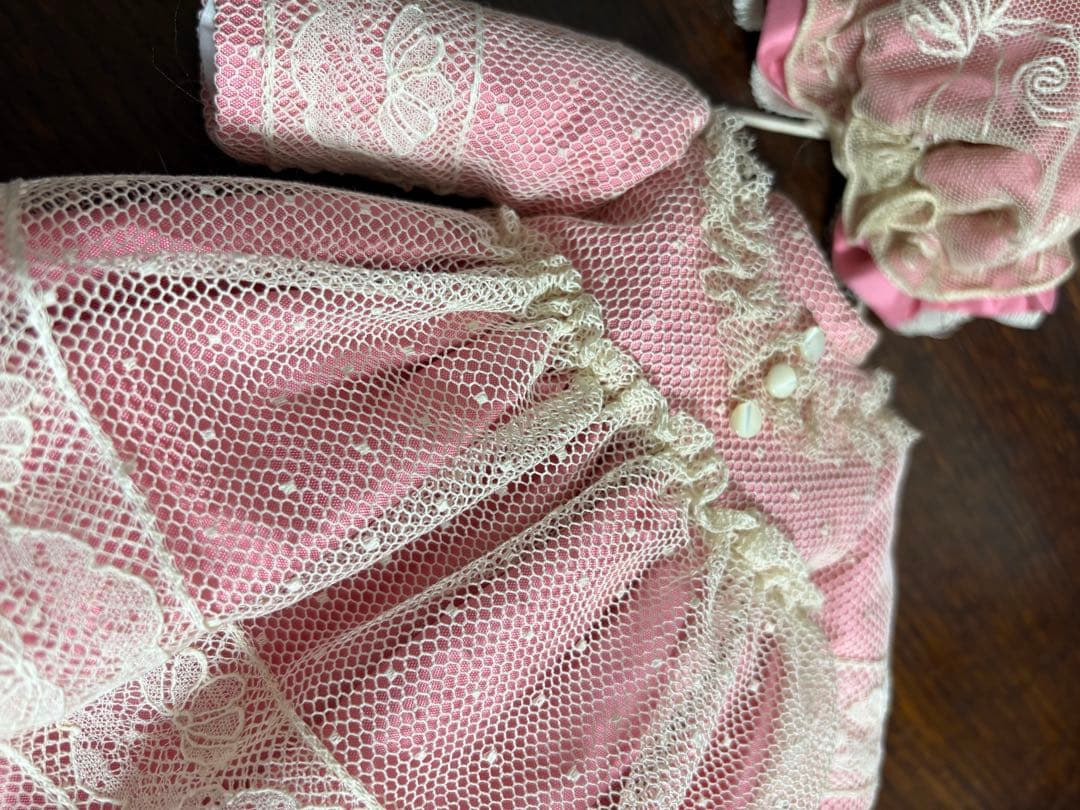 アンティークドール ビスクドール ドレス ボネ レース ドイリー