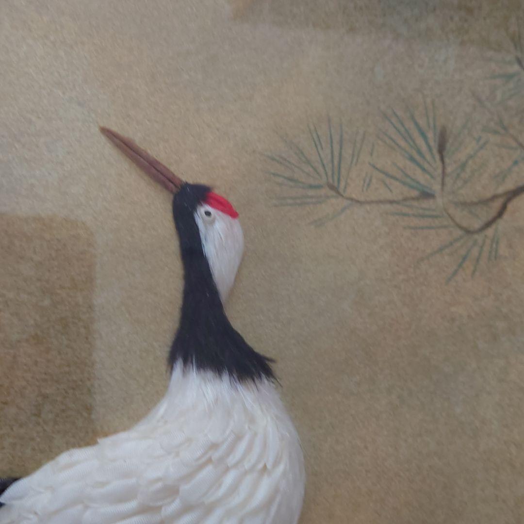 上品です夫婦鶴の刺繍額