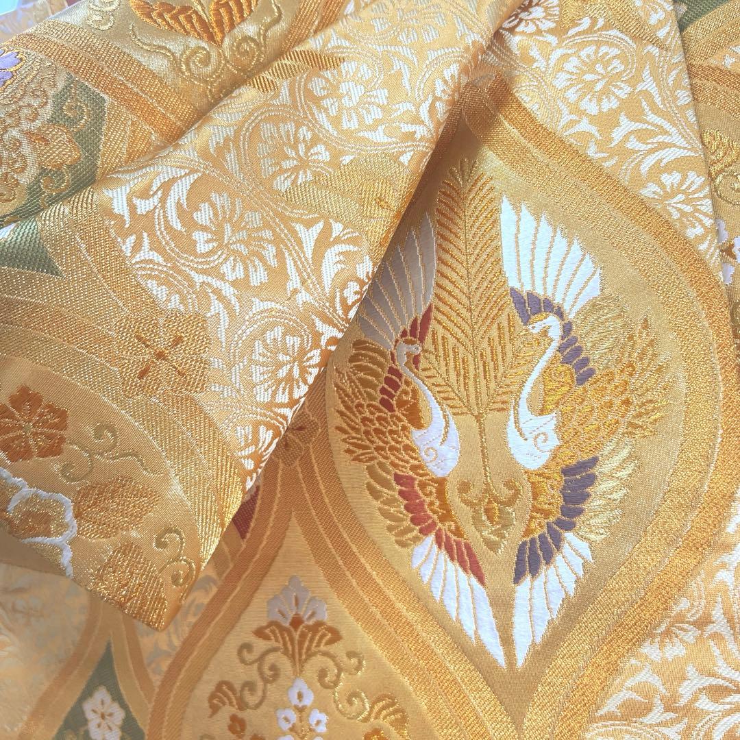 481 振袖フルセット 正絹 薄ピンク 薄桃 金彩 華やか 御所車 藤 牡丹 梅