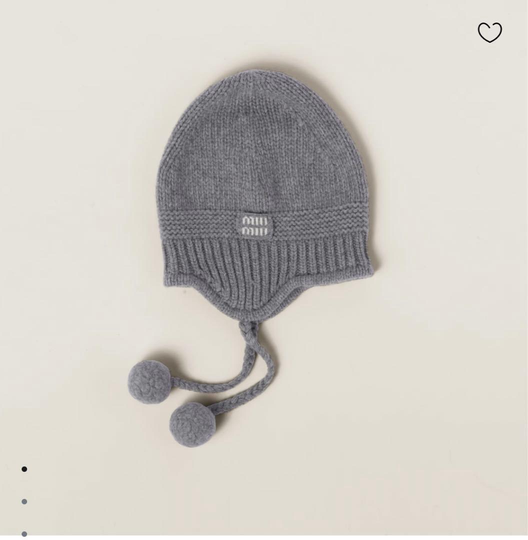MIU MIU ウールxカシミア ハット　グレー