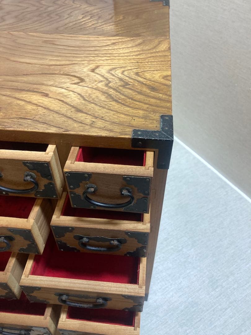 レトロ調 薬箪笥 薬箱 引き出し17杯和箪笥