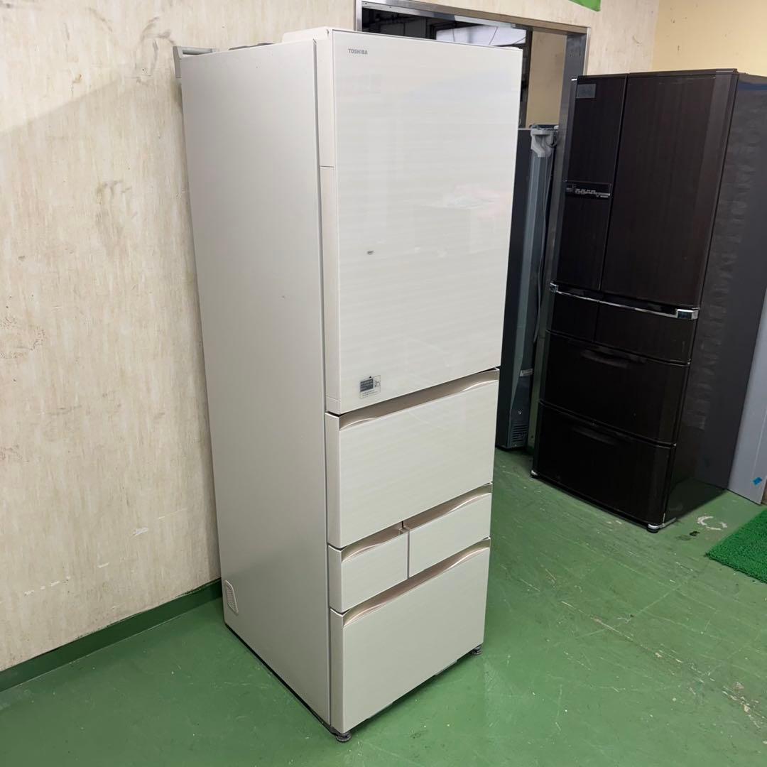 89★2018年製★東芝　冷蔵庫　大型　5ドア 自動製氷　ガラス扉　人気モデル