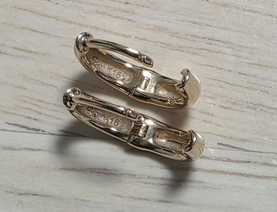 スタージュエリー　クリック　フープピアス　K18　ローズゴールド　2個セット