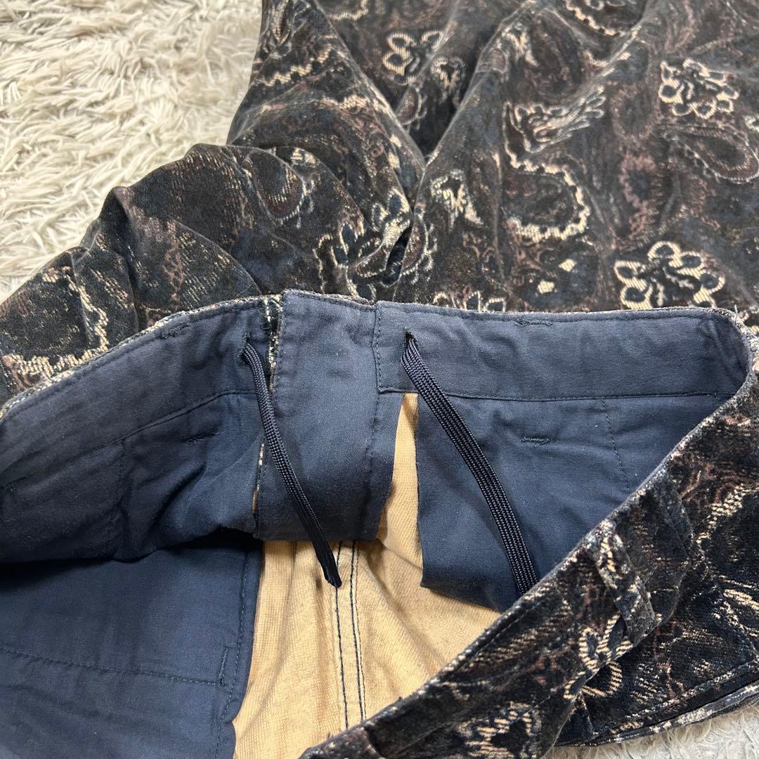 m6697【FAT】サルエルパンツ コーデュロイ 2タック ペイズリー柄