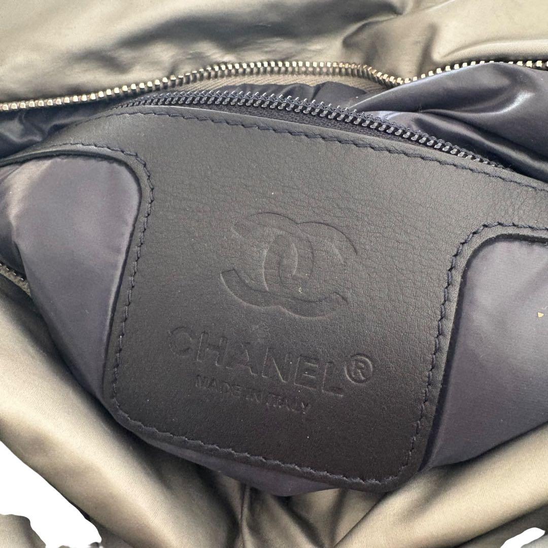 CHANEL コココクーン トートバッグ グレー ナイロン レザー