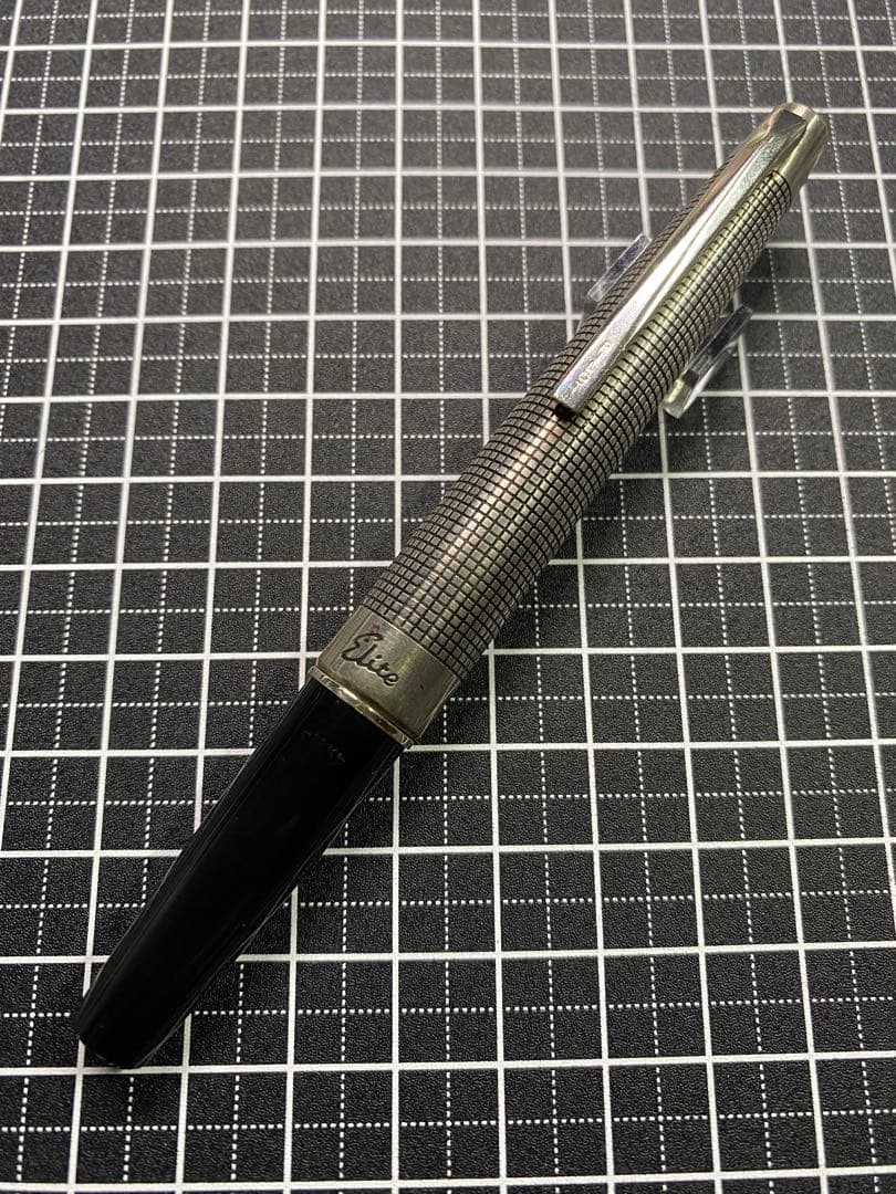 PILOT Elite Stearling-Silver 格子柄　FP 字幅EF