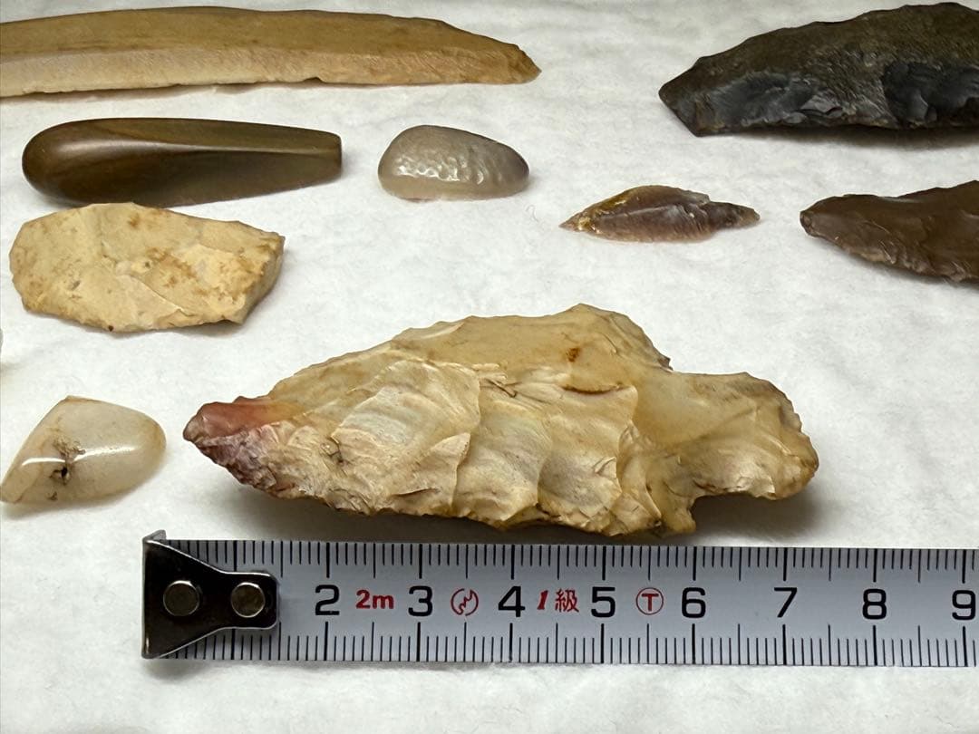 T54 古代コレクション 石器時代 矢尻 石斧 発掘収集品 矢尻全長7.3㎝