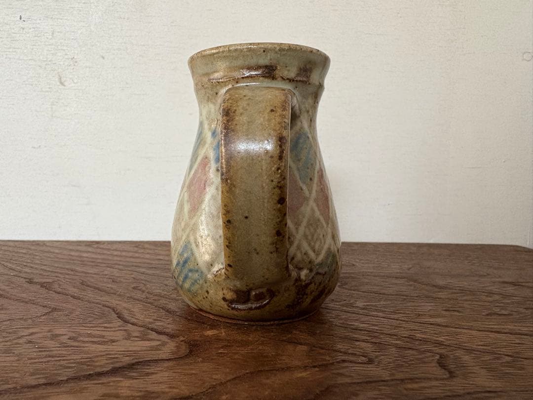 人間国宝　島岡達三　地釉縄文象嵌ジャグ　共箱　未使用品