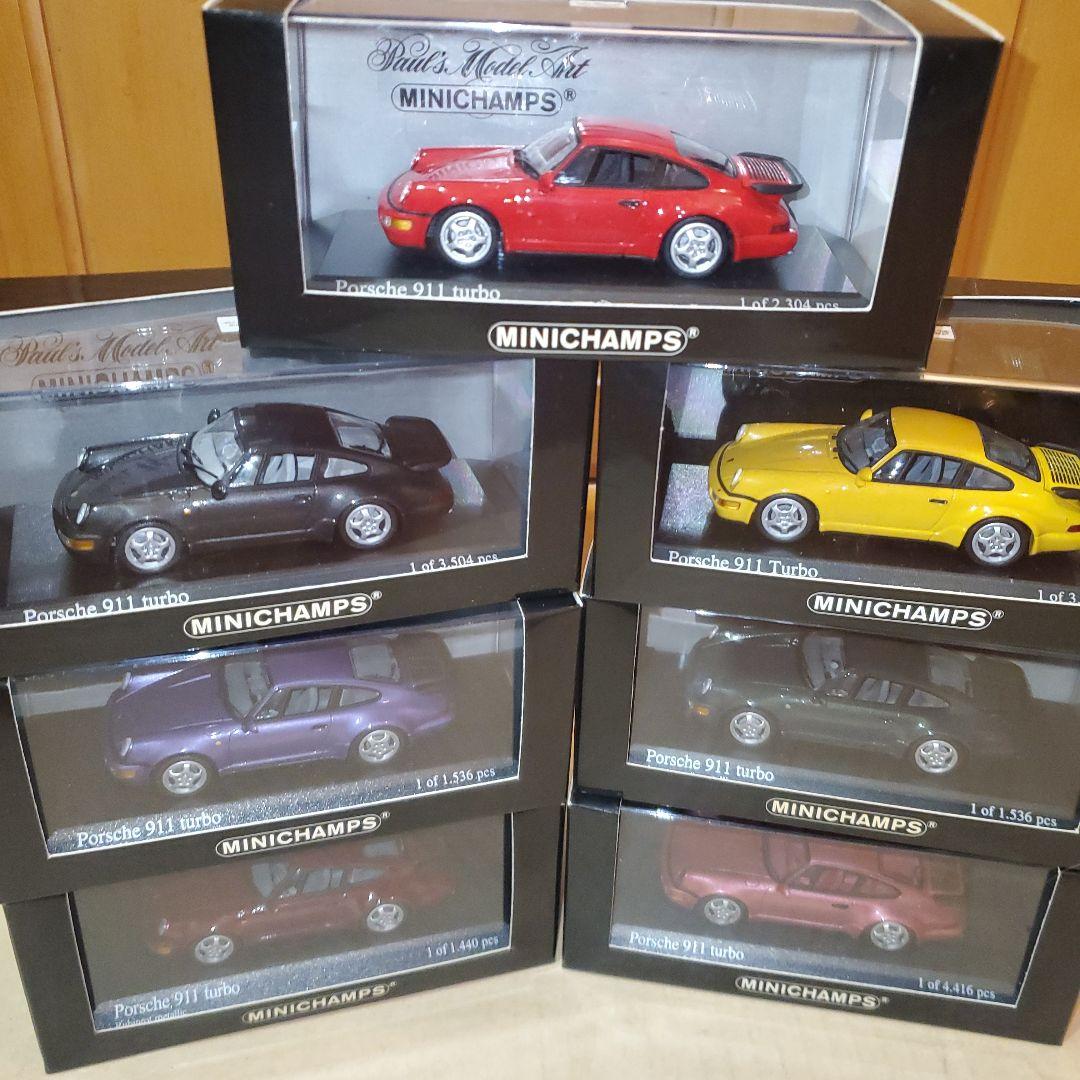 MINICHAMPS Porsche 911 turbo 6台セット赤、黄