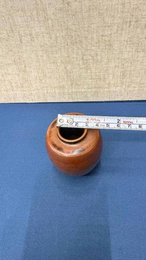 一点物 ミニチュア 酒壺 赤黒 グラデーション 焼締め 陶芸 5cm