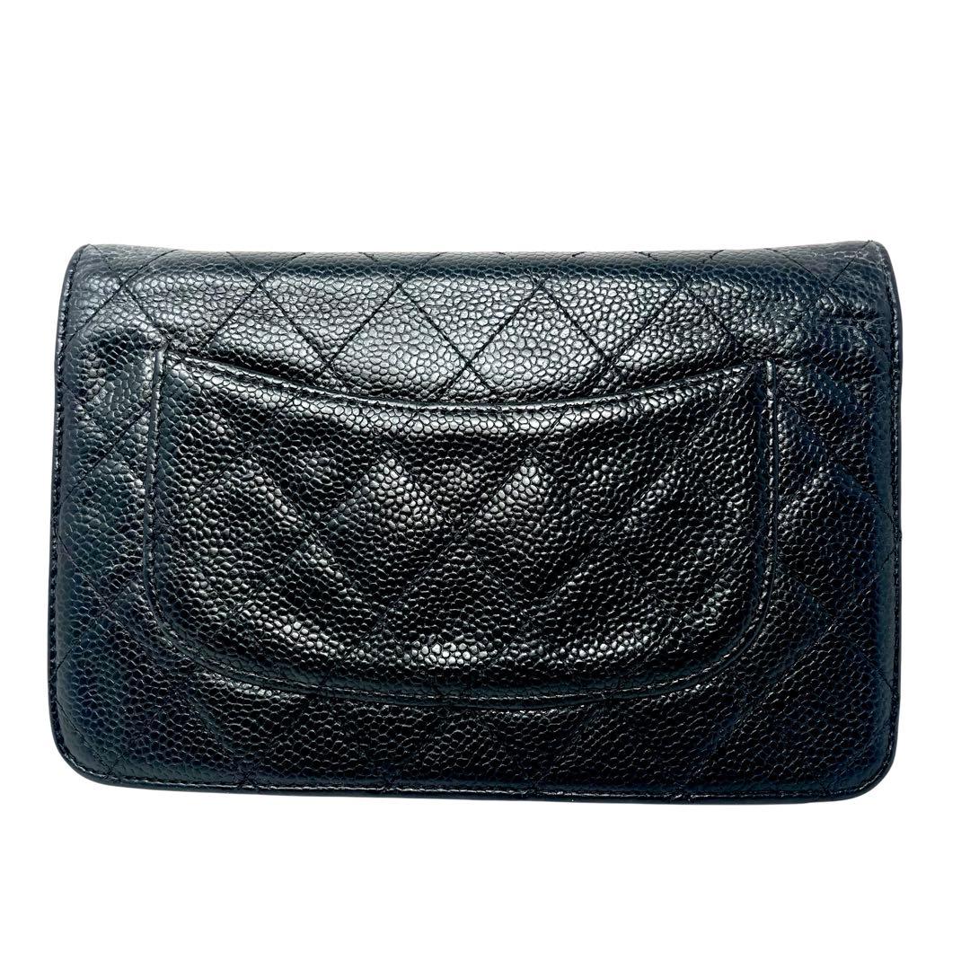 CHANEL シャネル キャビアスキン マトラッセ チェーンウォレット 長財布