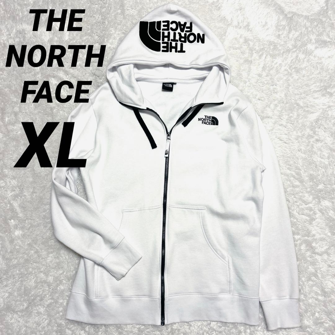 美品✨THE NORTH FACE ジップパーカー 白 XL 刺繍ロゴ