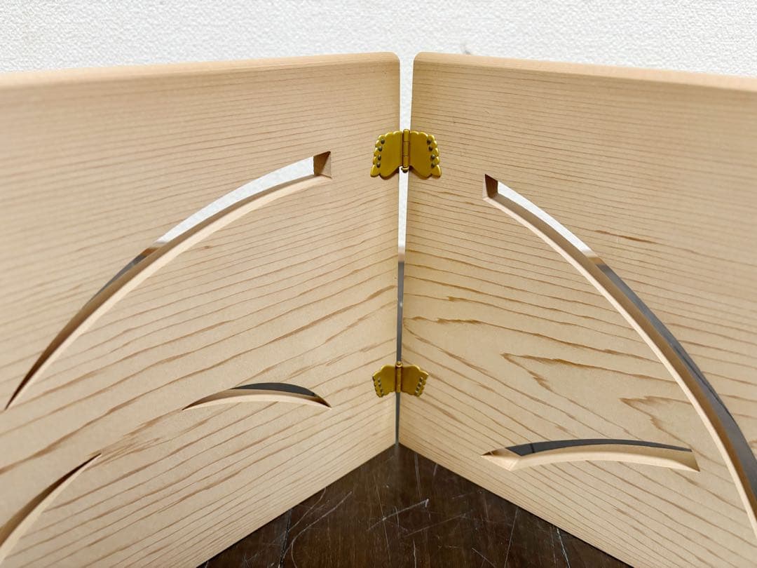 ほぼ未使用 茶道具 川瀬表完作 杉木地 玄々斎好写芦透 板風炉先屏風 印有 紙箱