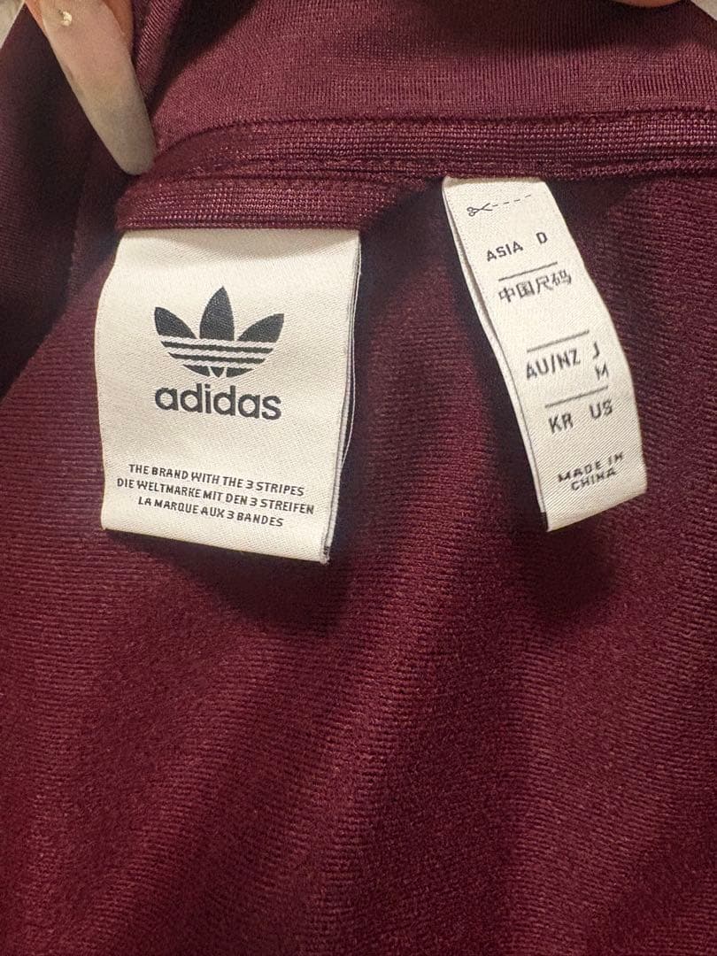adidas バーガンディ ジャージ Mサイズ
