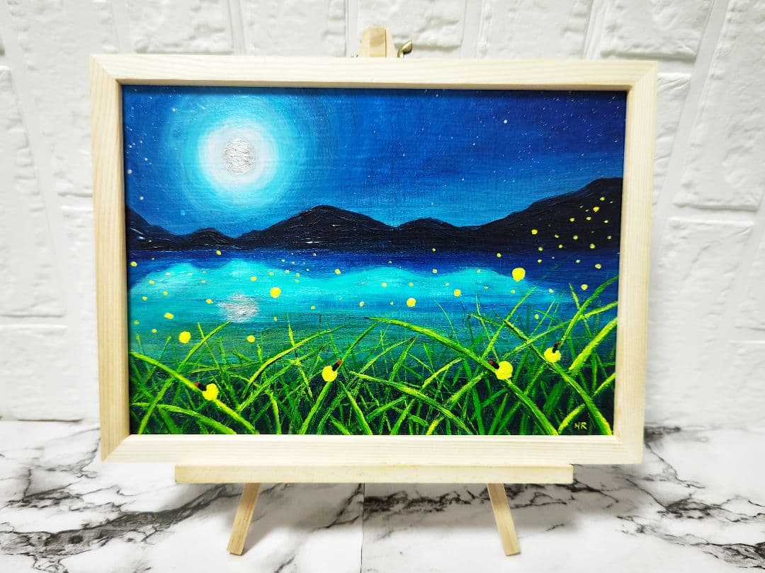 油絵 絵画【ほたるの里】