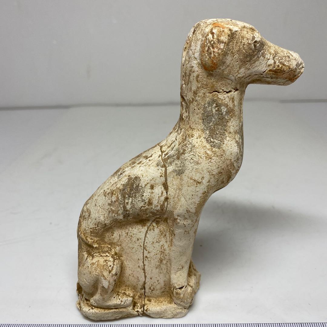 中国宋時代　加彩犬置物　高さ約13.7㎝　東さ7-1102☆2F