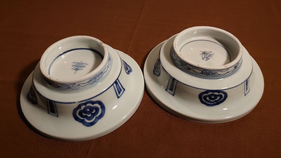 古伊万里　伊万里　染付　山水　菓子鉢　アンティーク伊万里　２客